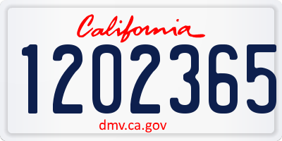 CA license plate 1202365