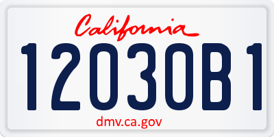 CA license plate 12030B1