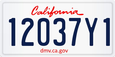 CA license plate 12037Y1