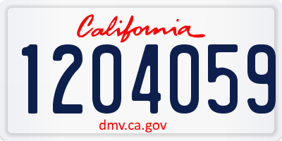 CA license plate 1204059