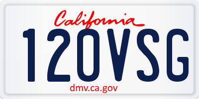 CA license plate 120VSG