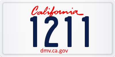 CA license plate 1211