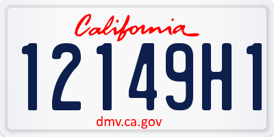 CA license plate 12149H1