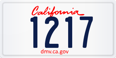 CA license plate 1217