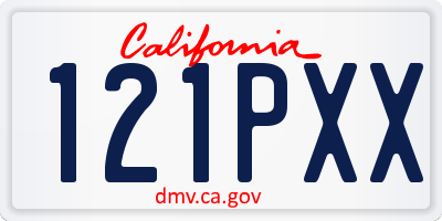 CA license plate 121PXX