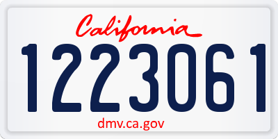 CA license plate 1223061