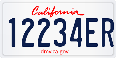 CA license plate 12234ER