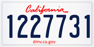 CA license plate 1227731