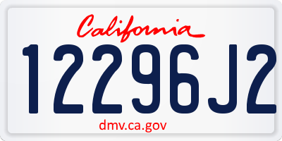 CA license plate 12296J2