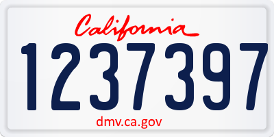 CA license plate 1237397