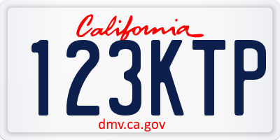 CA license plate 123KTP