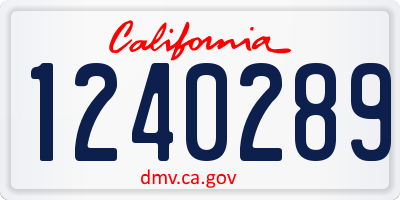 CA license plate 1240289