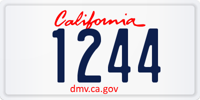 CA license plate 1244