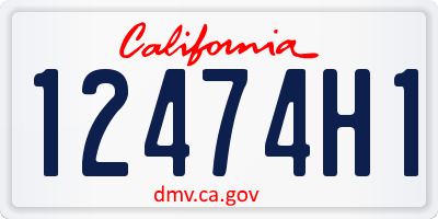 CA license plate 12474H1