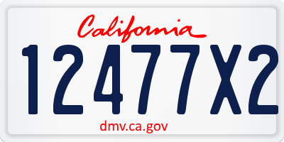 CA license plate 12477X2