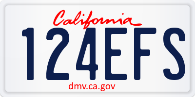 CA license plate 124EFS