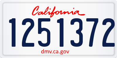 CA license plate 1251372