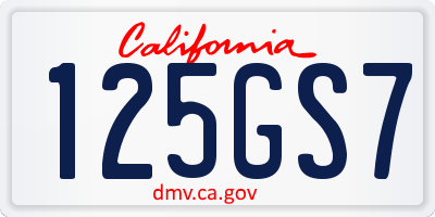 CA license plate 125GS7