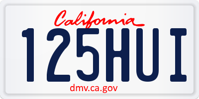 CA license plate 125HUI