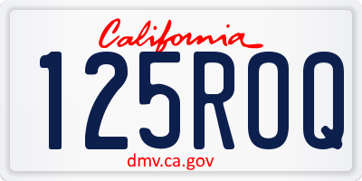 CA license plate 125ROQ