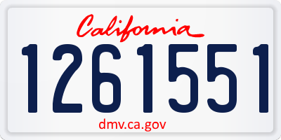 CA license plate 1261551