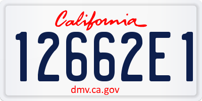 CA license plate 12662E1