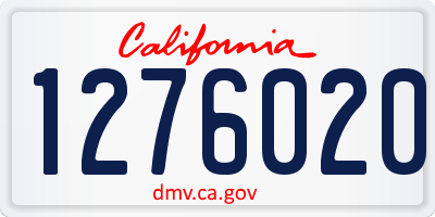 CA license plate 1276020