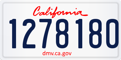 CA license plate 1278180