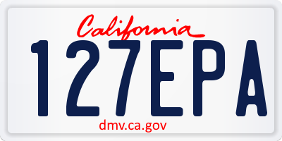 CA license plate 127EPA