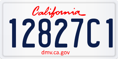 CA license plate 12827C1