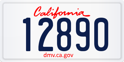 CA license plate 12890