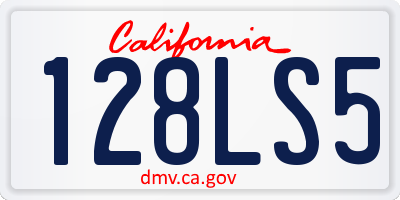 CA license plate 128LS5