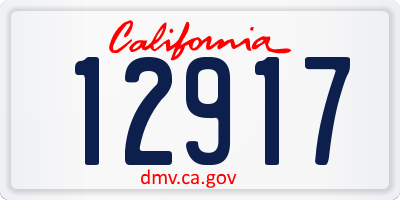 CA license plate 12917