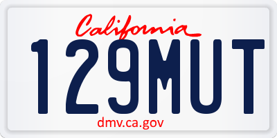 CA license plate 129MUT