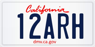 CA license plate 12ARH