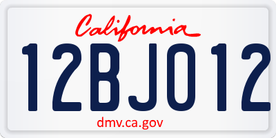 CA license plate 12BJ012