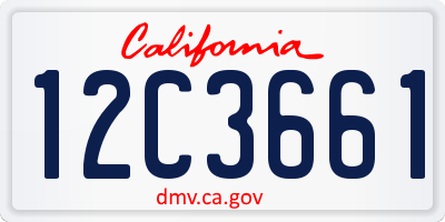 CA license plate 12C3661