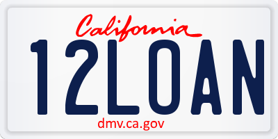 CA license plate 12LOAN