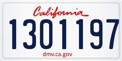 CA license plate 1301197