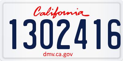 CA license plate 1302416