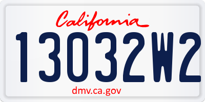 CA license plate 13032W2