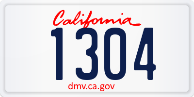 CA license plate 1304