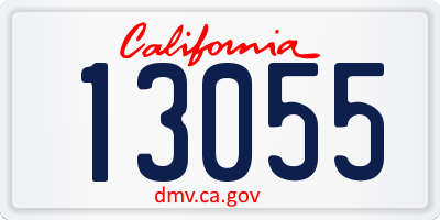 CA license plate 13055