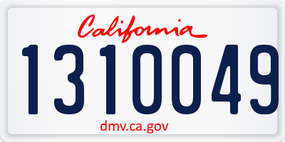 CA license plate 1310049