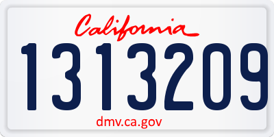 CA license plate 1313209