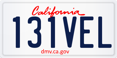 CA license plate 131VEL