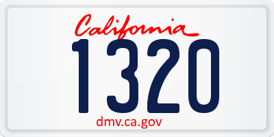 CA license plate 1320