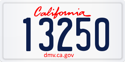 CA license plate 13250