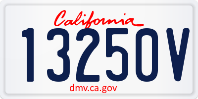 CA license plate 13250V