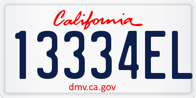 CA license plate 13334EL